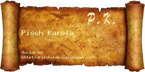 Pisch Karola névjegykártya
